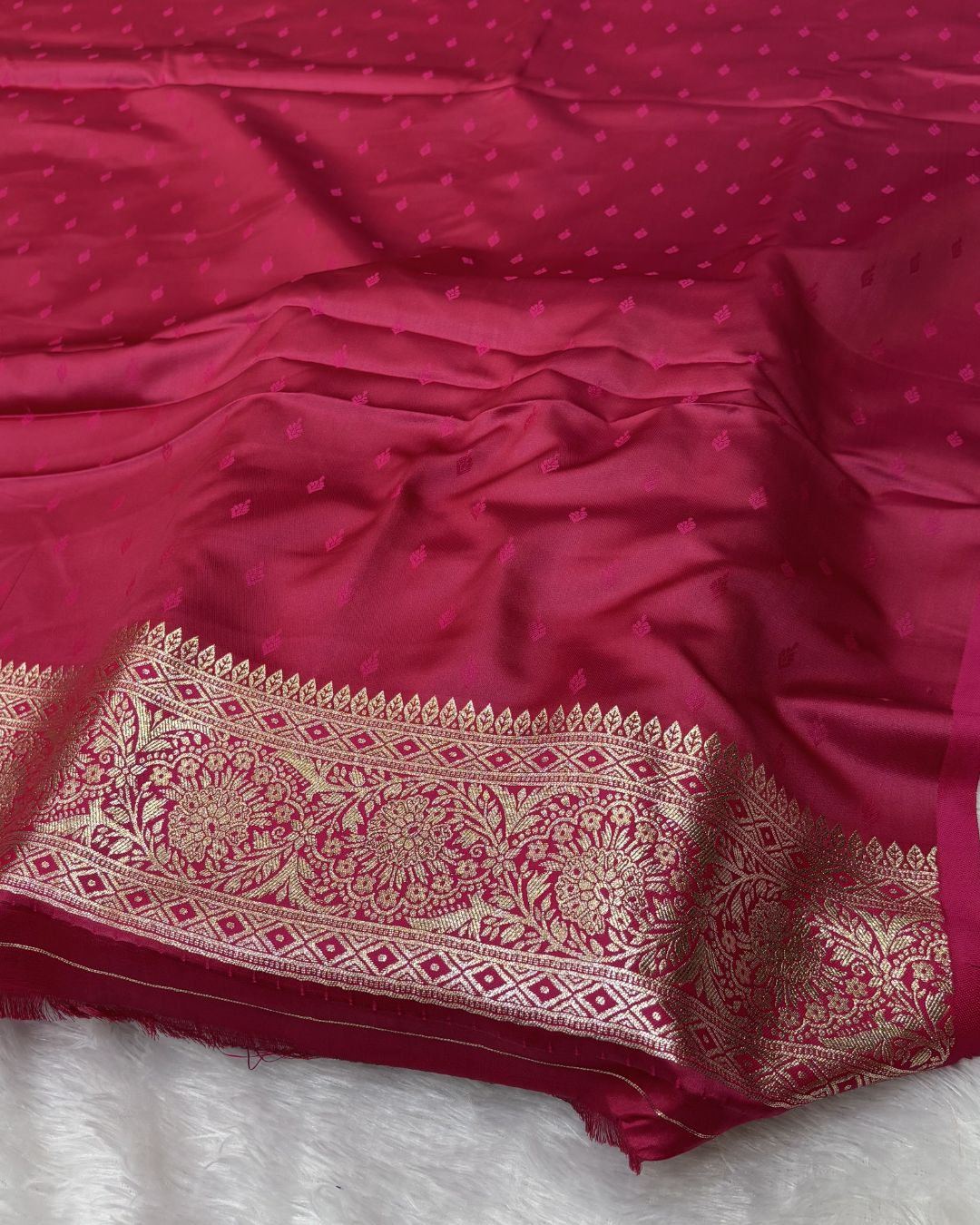 Rani Pink Colour Soft Peshwai Saree