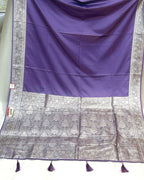 Lavender Colour Soft Satin Silk Saree