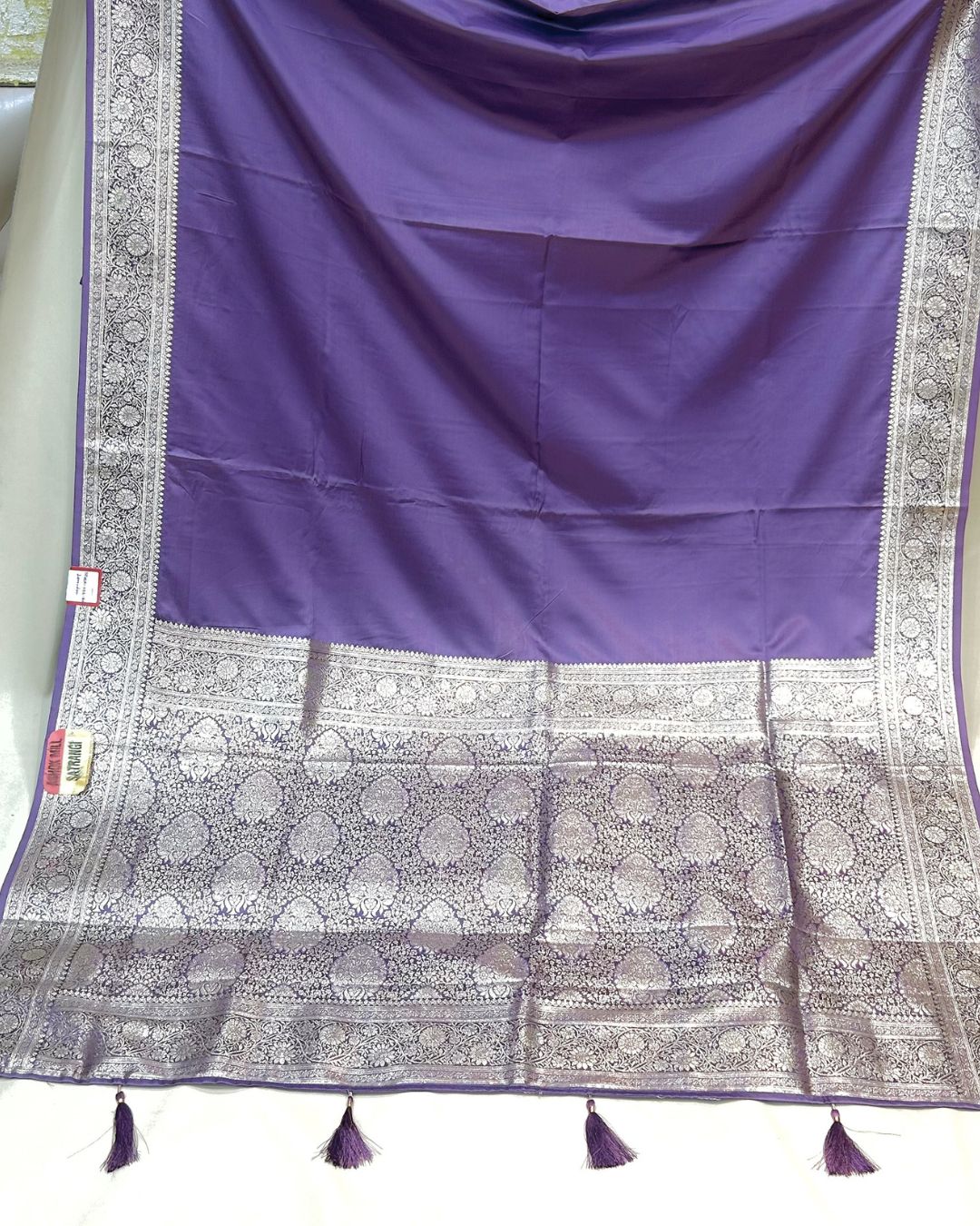 Lavender Colour Soft Satin Silk Saree