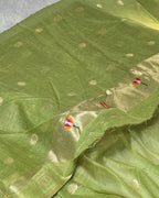 Moss Green Colour Jamdani Cotton Saree