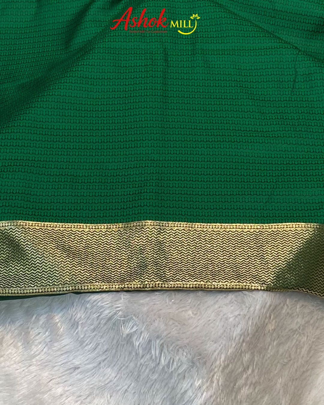 Green Colour Soft Satin Silk Saree With Moti Border