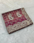 Burgundy Colour Twill Net Stone Work Saree