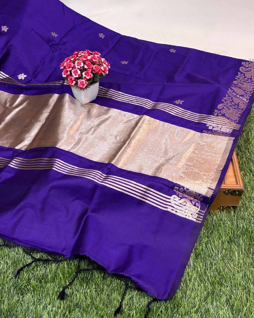 Purple Colour Soft Cotton Saree