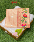 Rose Gold Colour Soft Tissue Paithani Saree