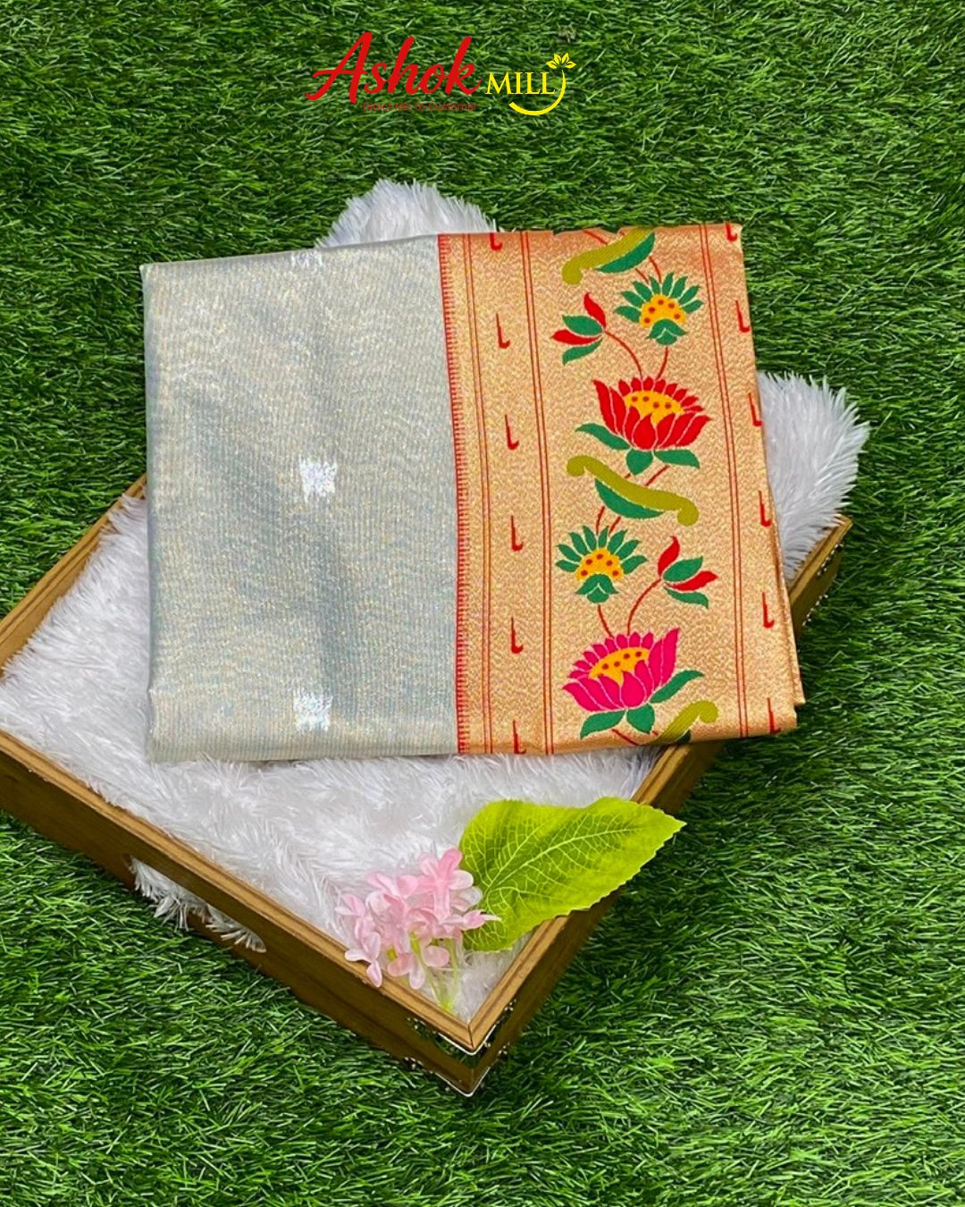 Silver Colour Soft Tissue Paithani Saree