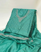 Sea Green Colour Stone Work Soft Shimmer Saree