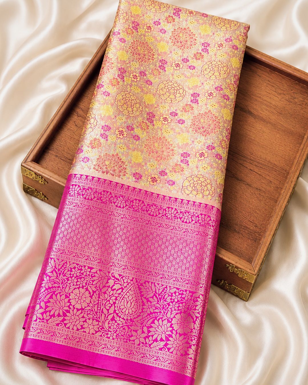 Golden Colour Kanjivaram Silk Saree