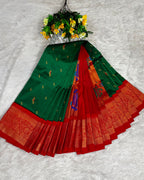 Forest Green  Colour Peacock Paithani with Contrast  Blouse