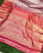 Silver Grey Colour Kanjivaram Silk Saree