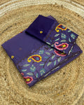 Lavender Colour Shimmer Georgette Thread Work Saree
