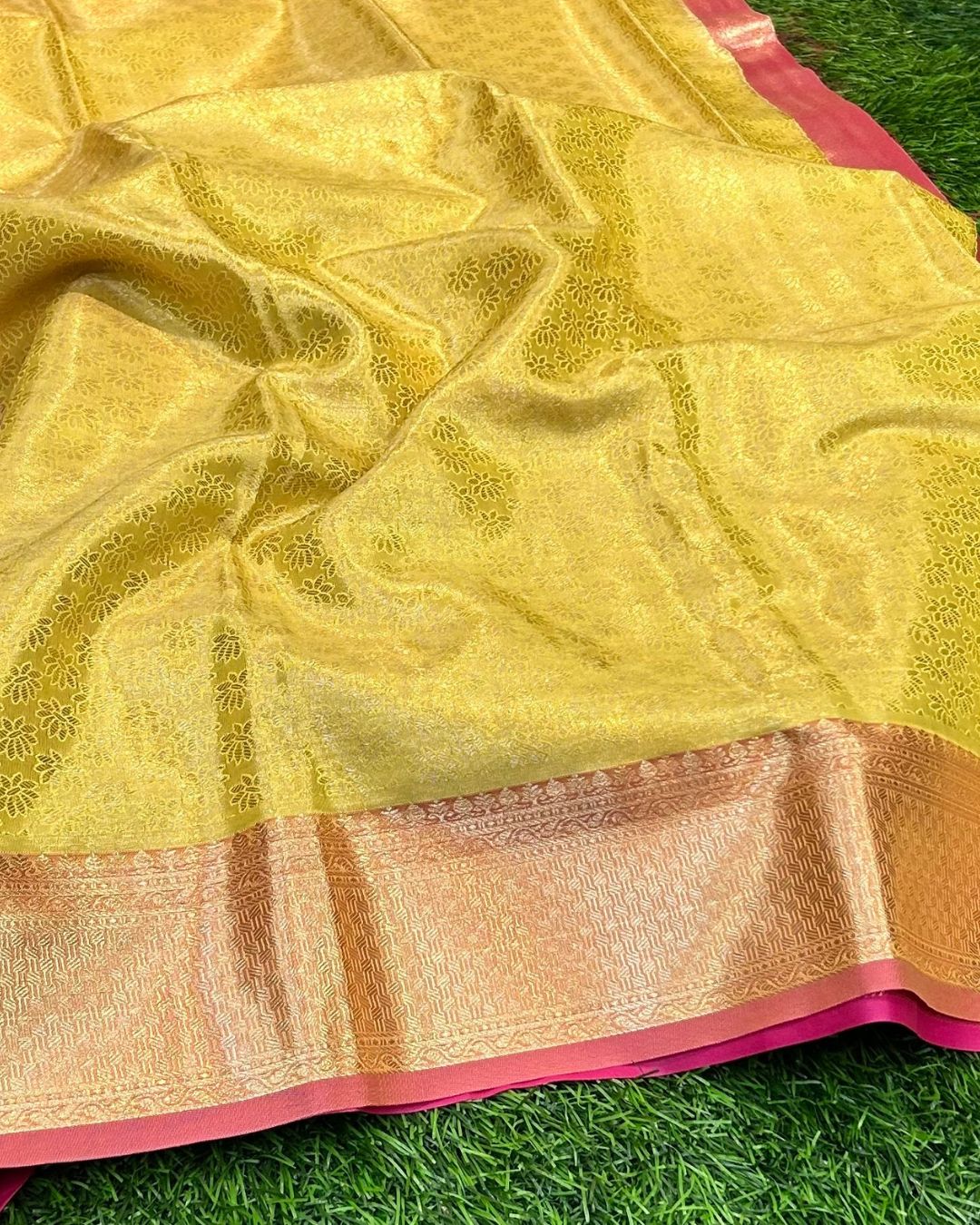 Golden Colour Kanjivaram Silk Saree