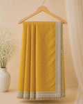 Golden Colour Space Silk Work Saree