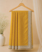 Golden Colour Space Silk Work Saree
