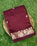 Maroon Colour Soft Cotton Saree
