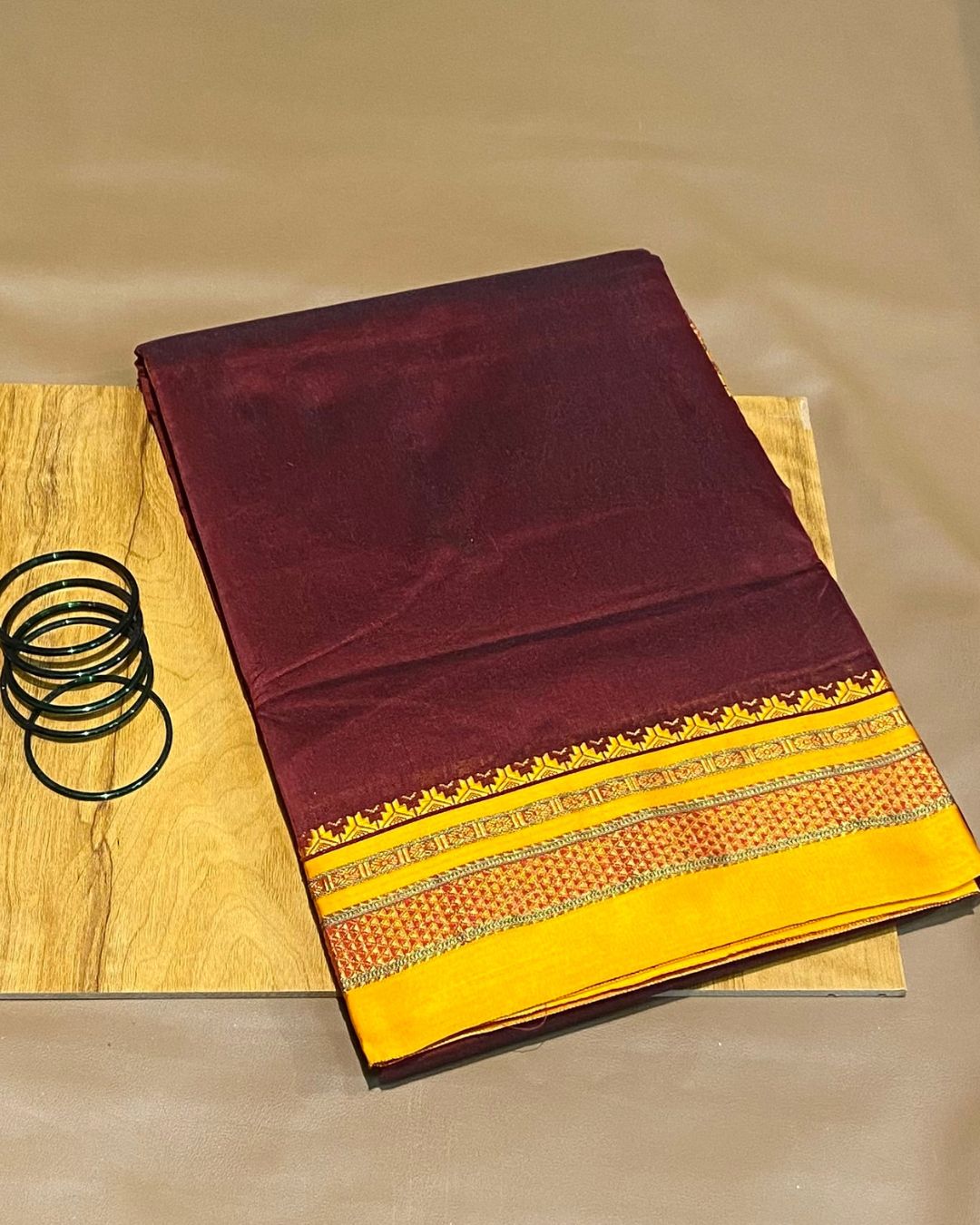 Maroon Colour Irkal/Ilkal Cotton Saree