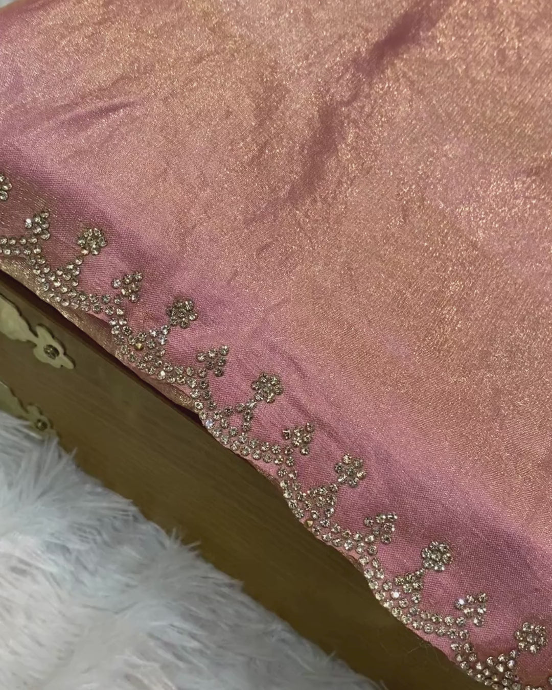 Peach Pink Colour Fandy Saree With Heavy work Blouse Piece