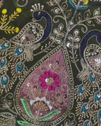 Mehendi Green Colour Fandy Saree With Heavy work Blouse Piece