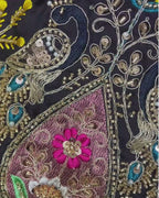 Purple Colour Fandy Saree With Heavy work Blouse Piece