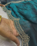 Morpankhi Colour Fandy Saree With Heavy work Blouse Piece