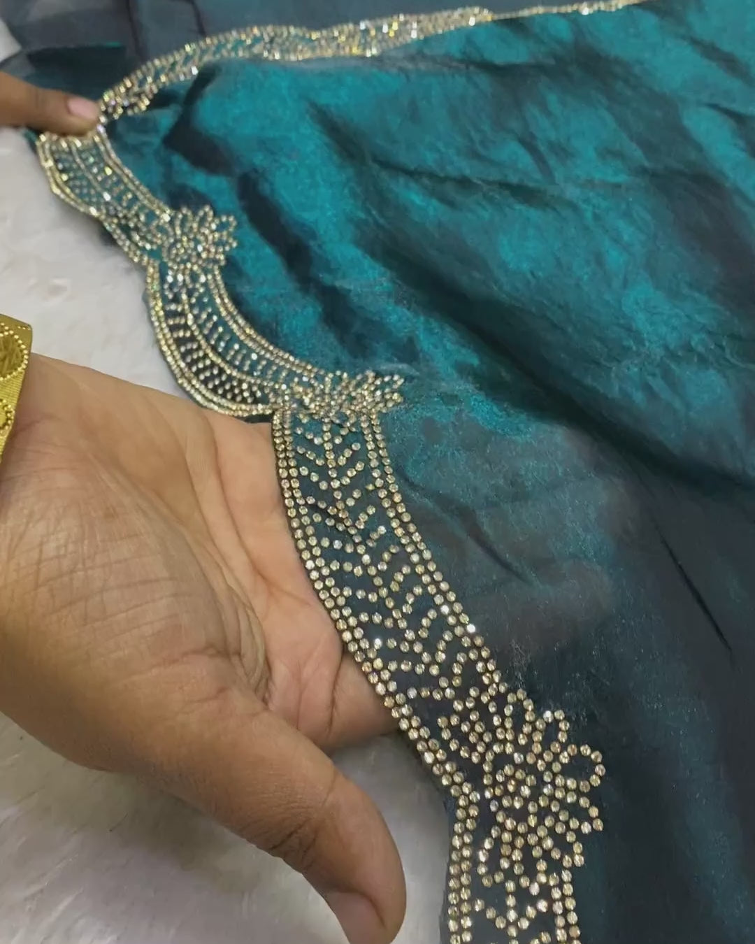 Morpankhi Colour Fandy Saree With Heavy work Blouse Piece