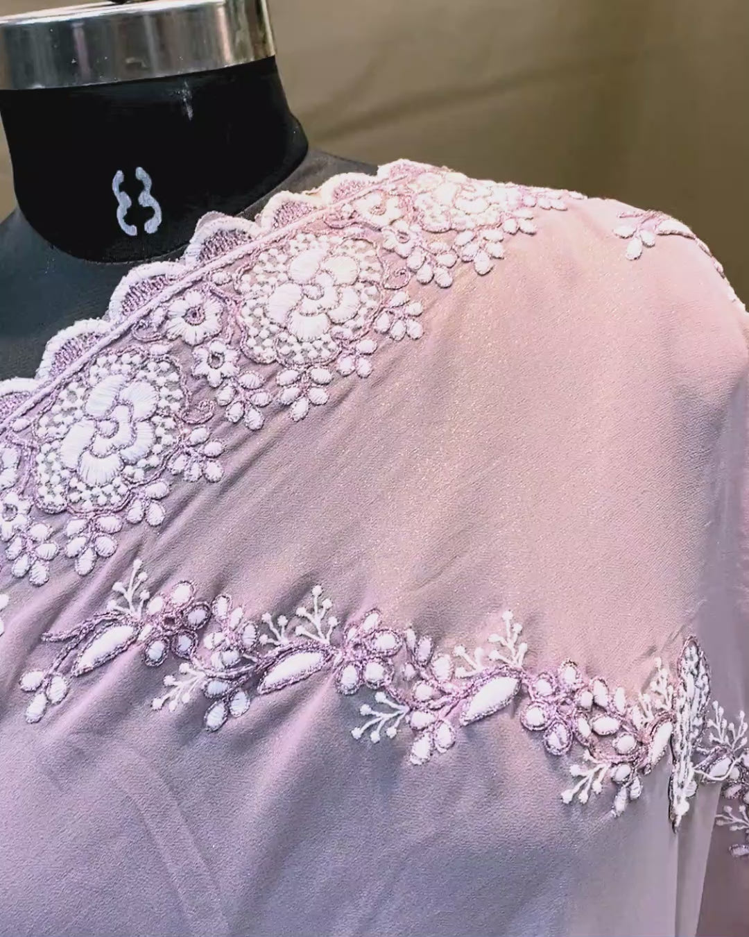 Dusty Pink Colour Shimmer Georgette Saree with Embroidery Work