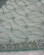 Sea Green Colour Soft Net Heavy Work Saree