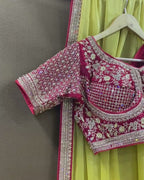 Dusty Yellow Colour Shimmer Georgette Saree with Readymade Blouse
