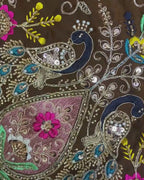 Copper Brown Colour Fandy Saree With Heavy work Blouse Piece