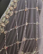 Lavender Colour Soft Net Heavy Work Saree