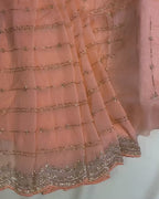 Aboli Colour Shimmer Georgette Saree with Bead Work