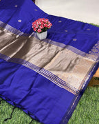 Royal Blue Colour Soft Cotton Saree